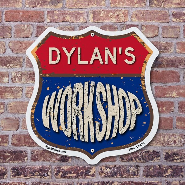 Signmission Dylan's Workshop, 6 Inch X 6 Inch, Plastic Sign - SHI-P-6-489-DYLAN