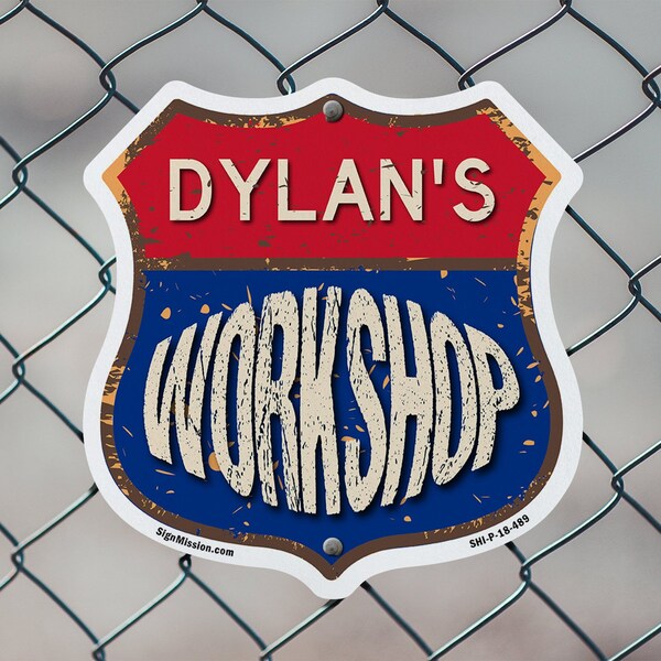 Signmission Dylan's Workshop, 6 Inch X 6 Inch, Plastic Sign - SHI-P-6-489-DYLAN