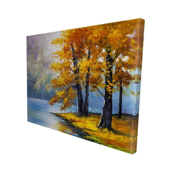 Fondo 16 x 20 in. Two Trees by The Lake-Print on Canvas - FO2795062