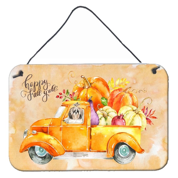Carolines Treasures Fall Harvest Shih Tzu Wall or Door Hanging Prints - CK2634DS812
