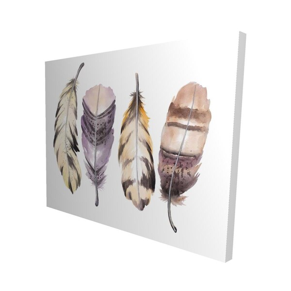 Begin Home Decor 16 x 20 in. Purple Feather Set-Print on Canvas - 2080-1620-AN334
