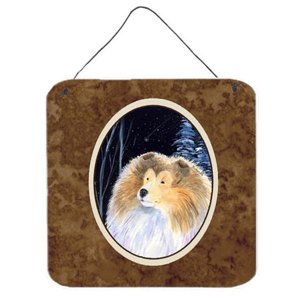 Micasa Starry Night Collie Aluminium Metal Wall or Door Hanging Prints - MI628801