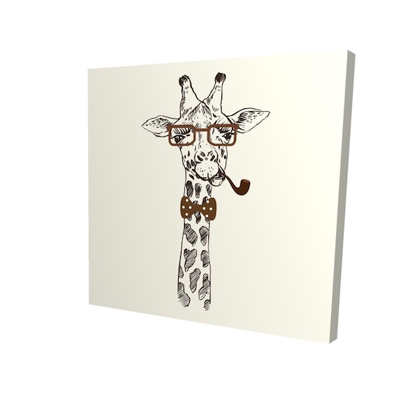 Begin Home Decor 16 x 16 in. Funny Giraffe with A Pipe-Print on Canvas - 2080-1616-AN59