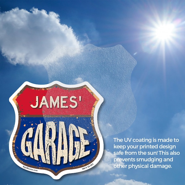 Signmission James's Garage, 6 inch X 6 inch, Plastic Sign, 2PK - SHI-P-2PACK-6-383-JAMES