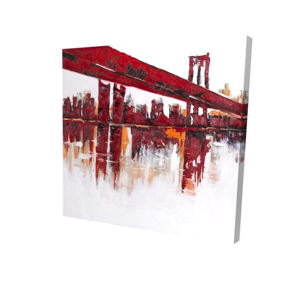 Fondo 16 x 16 in. Red Bridge-Print on Canvas - FO2784895