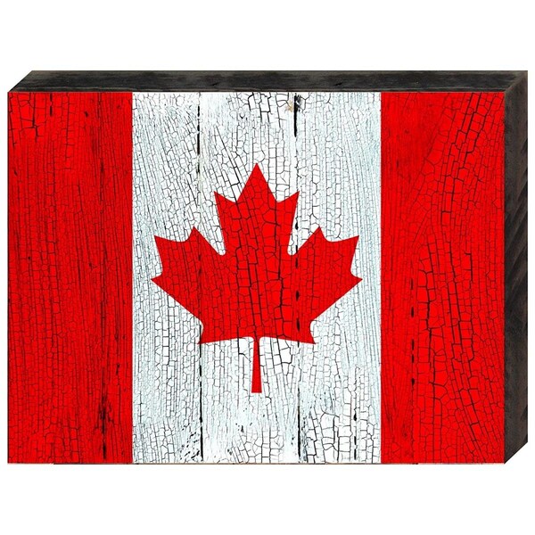 Clean Choice Flag of Canada Rustic Wooden Board Wall Decor - CL1770824