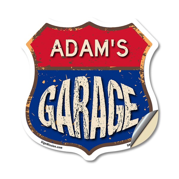 Signmission Adam's Garage, 12 Inch X 12 Inch, Vinyl Decal - SHI-D-12-383-ADAM