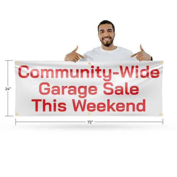 Signmission Community Wide Garage Sale this Weekend, 24 Inch x 72 Inch, Vinyl Banner - B-72-30523