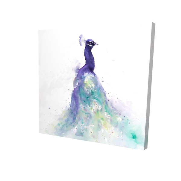 Fondo 16 x 16 in. Abstract Peacock In Watercolor-Print on Canvas - FO2795153