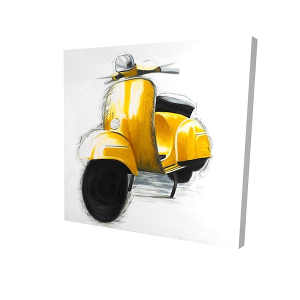 Fondo 32 x 32 in. Yellow Italian Scooter-Print on Canvas - FO2791144