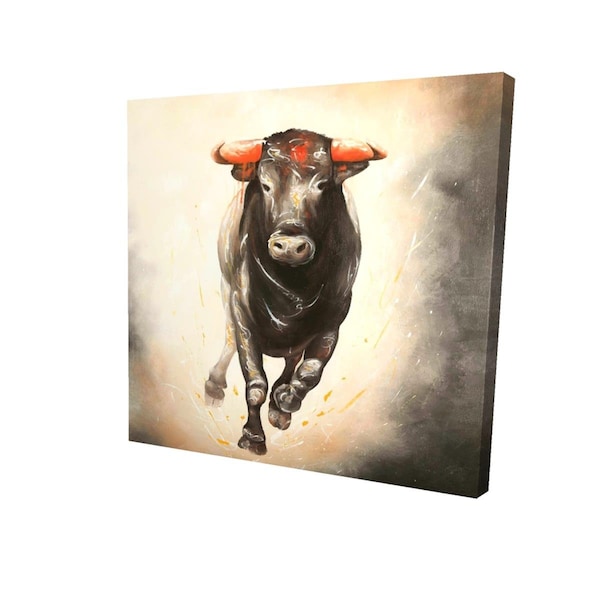 Fondo 16 x 16 in. Bull Running-Print on Canvas - FO2791355