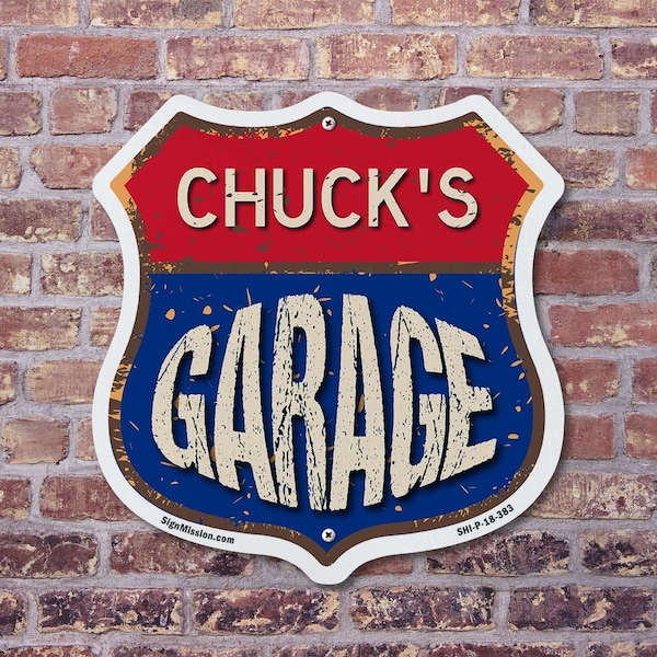 Signmission Chuck's Garage, 18 inch X 18 inch, Plastic Sign, 2PK - SHI-P-2PACK-18-383-CHUCK