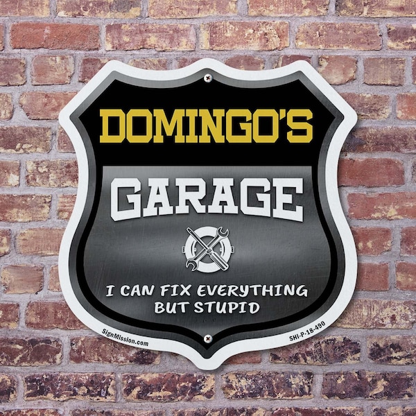 Signmission Domingo's Garage I Can Fix Everything But Stupid, 6 inch X 6 inch, Plastic Sign, 2PK - SHI-P-2PACK-6-490-DOMINGO