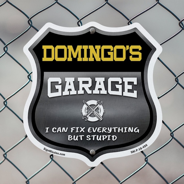 Signmission Domingo's Garage I Can Fix Everything But Stupid, 6 inch X 6 inch, Plastic Sign, 2PK - SHI-P-2PACK-6-490-DOMINGO