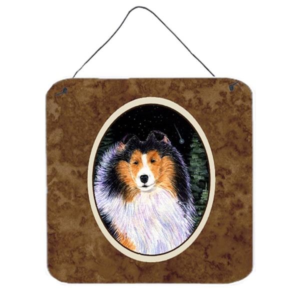 Micasa 6 x 6 in. Starry Night Collie Aluminium Metal Wall or Door Hanging Prints - MI628566