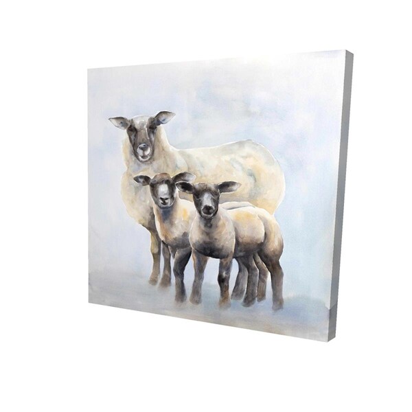 Begin Home Decor 16 x 16 in. Sheep Family-Print on Canvas - 2080-1616-AN384