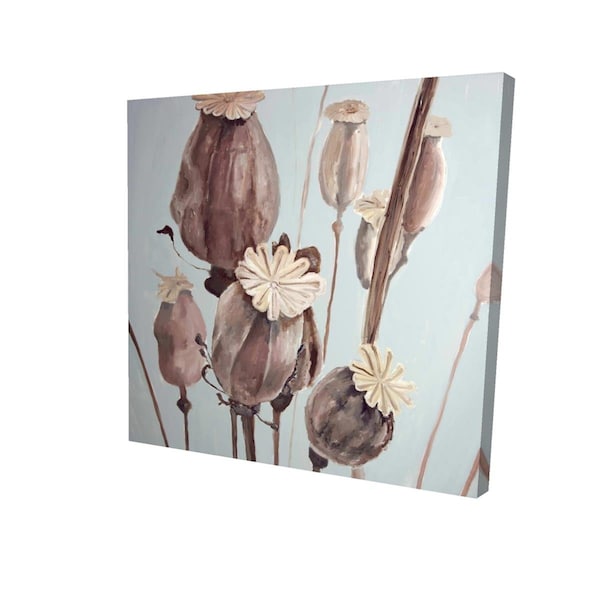 Fondo 16 x 16 in. Sepia Poppy Head Flowers-Print on Canvas - FO2790794