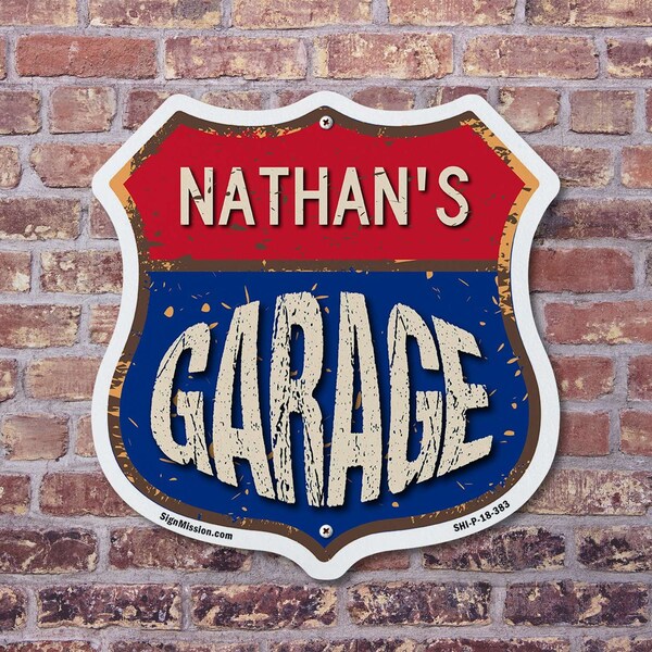 Signmission Nathan's Garage, 12 inch X 12 inch, Aluminum Metal Sign, 2PK - SHI-A-2PACK-12-383-NATHAN