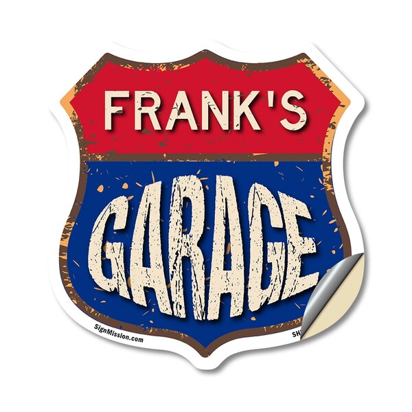 Signmission Frank's Garage, 12 Inch X 12 Inch, Vinyl Decal - SHI-D-12-383-FRANK