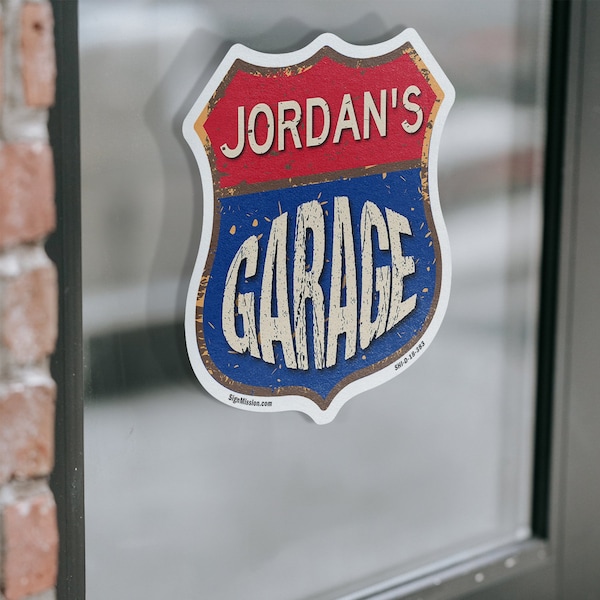 Signmission Jordan's Garage, 4 inch X 4 inch, Vinyl Decal, 2PK - SHI-D-2PACK-4-383-JORDAN