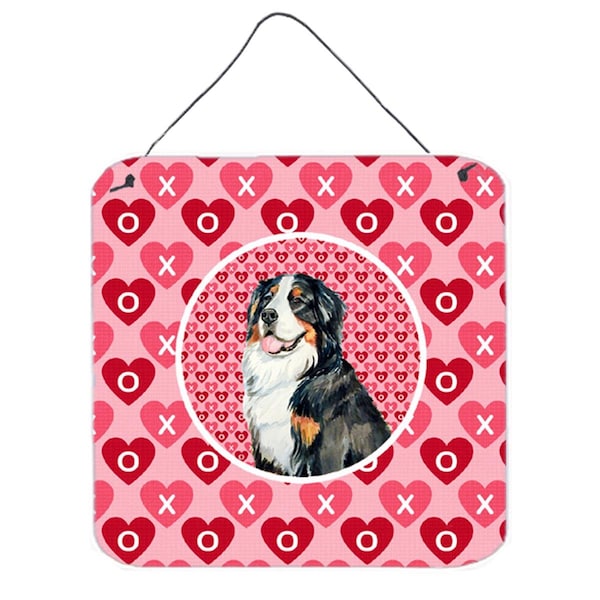 Jensendistributionservices Bernese Mountain Dog Valentines Love And Hearts Aluminium Metal Wall or Door Hanging Prints - MI1721296