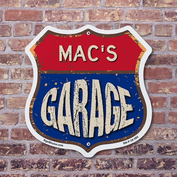 Signmission Mac's Garage, 12 Inch X 12 Inch, Plastic Sign - SHI-P-12-383-MAC