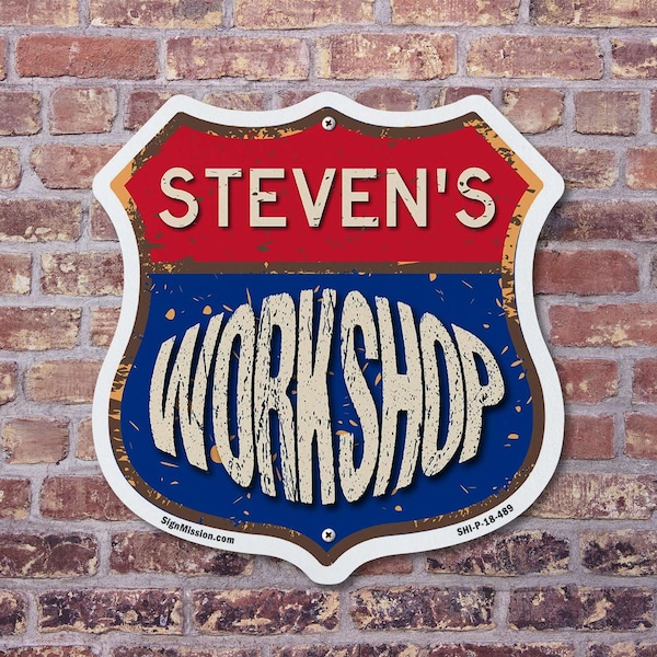 Signmission Steven's Workshop, 18 inch X 18 inch, Plastic Sign, 2PK - SHI-P-2PACK-18-489-STEVEN