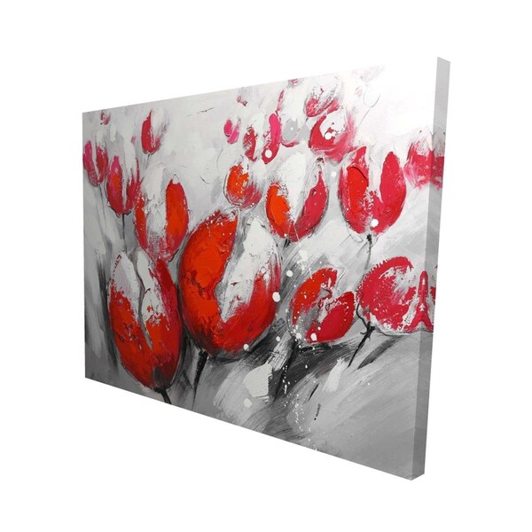 Begin Home Decor 16 x 20 in. Red Tulips-Print on Canvas - 2080-1620-FL64