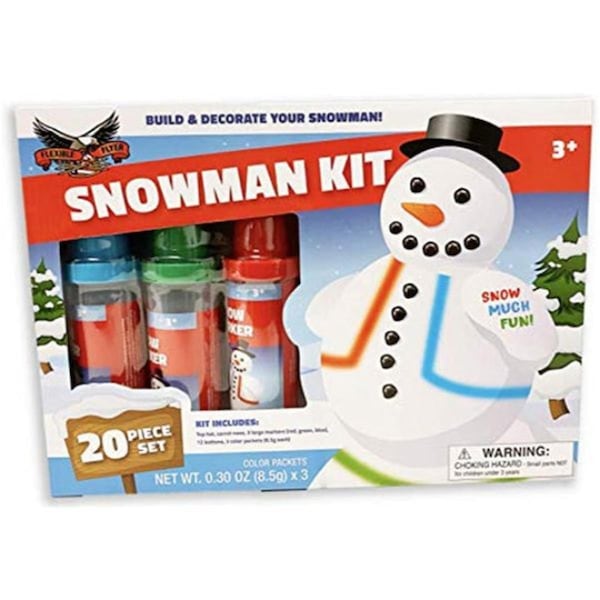 Paricon Flexible Flyer Build a Snowman Kit & Snow Art Markers, 20 Piece - 107675