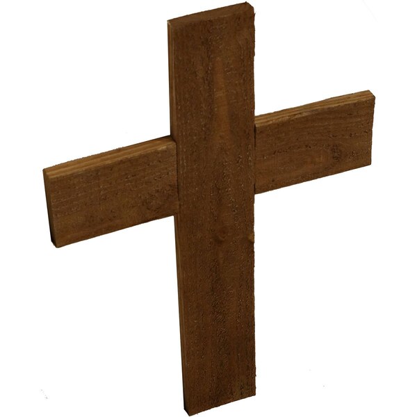 Ekena Millwork 20"W x 36"H x 3/4"D Vintage Farmhouse Cross, Barnwood Decor Collection, Weathered Brown - DECR020X036X0750CRSBR
