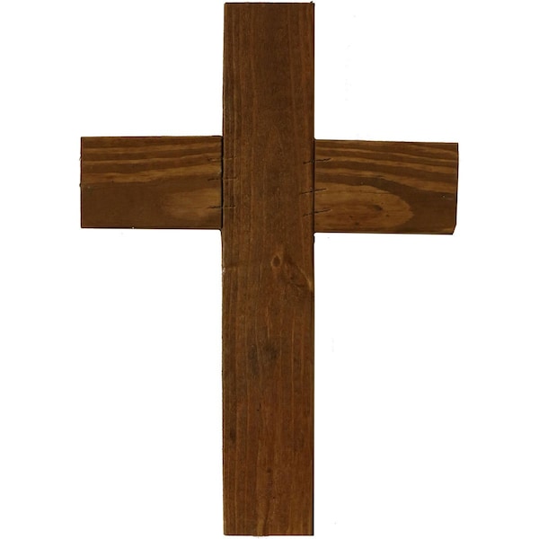 Ekena Millwork 20"W x 36"H x 3/4"D Vintage Farmhouse Cross, Barnwood Decor Collection, Weathered Brown - DECR020X036X0750CRSBR