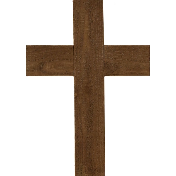 Ekena Millwork 20"W x 36"H x 3/4"D Vintage Farmhouse Cross, Barnwood Decor Collection, Weathered Brown - DECR020X036X0750CRSBR