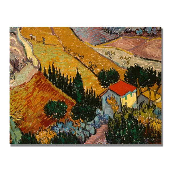 Trademark Fine Art Vincent Van Gogh 'Landscape with House' Canvas Art, 35x47 - BL0957-C3547GG