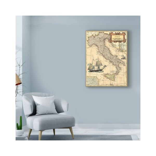 Trademark Fine Art Vision Studio 'Italy Map' Canvas Art, 14x19 - WAG01985-C1419GG