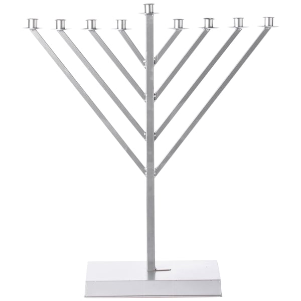 Vintiquewise Large Metal Silver Coated Hanukkah Menorah 2 Ft. For Synagogue - QI003814.S