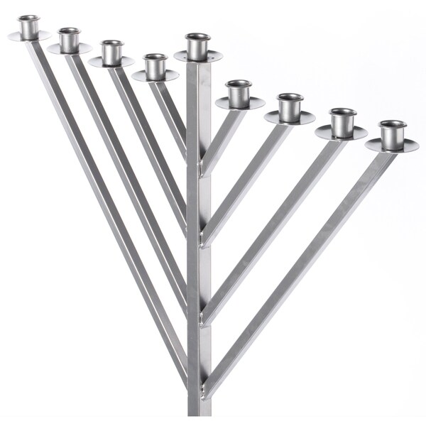Vintiquewise Large Metal Silver Coated Hanukkah Menorah 2 Ft. For Synagogue - QI003814.S