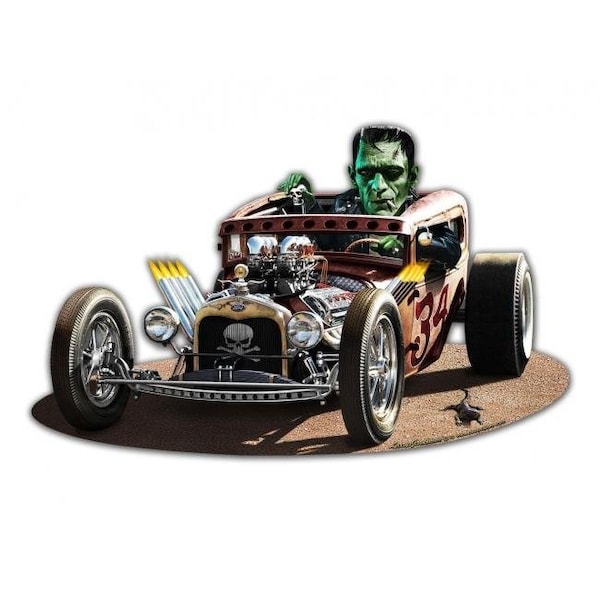 Home Improvement Frankies Rat Rod Plasma Metal Sign - 23 x 14 in. - HO1125356