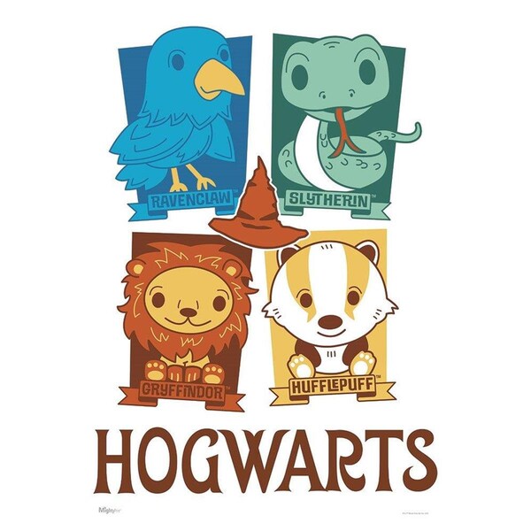 Trend Setters Harry Potter Chibi Hogwarts Houses MightyPrint Wall Art - MP17240525