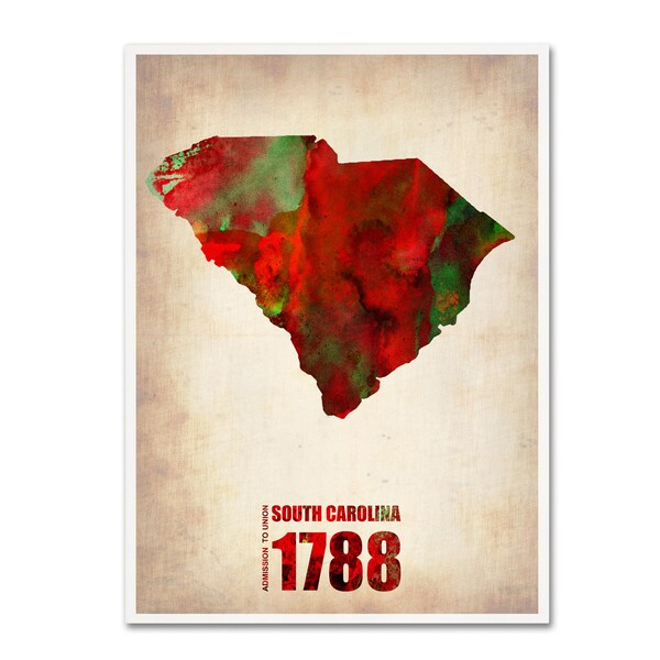 Trademark Fine Art Naxart 'South Carolina Watercolor Map' Canvas Art, 14x19 - ALI0165-C1419GG