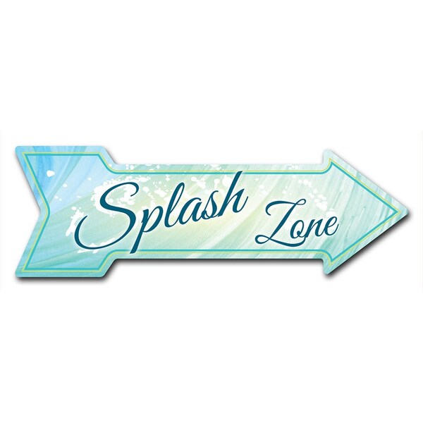 Signmission Splash Zone Arrow Decal Funny Home Decor 18in Wide - D-A-999598