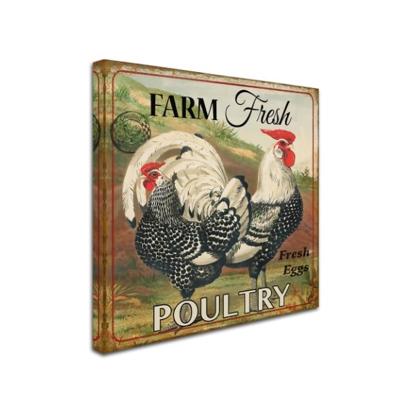Trademark Fine Art Jean Plout 'Farmer Fresh Poultry 1' Canvas Art, 18x18 - ALI17347-C1818GG
