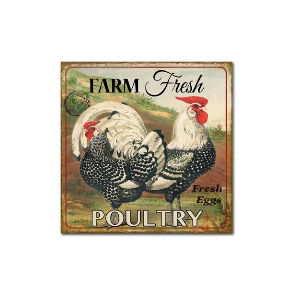 Trademark Fine Art Jean Plout 'Farmer Fresh Poultry 1' Canvas Art, 18x18 - ALI17347-C1818GG