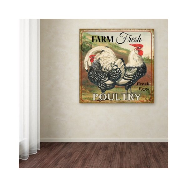 Trademark Fine Art Jean Plout 'Farmer Fresh Poultry 1' Canvas Art, 18x18 - ALI17347-C1818GG