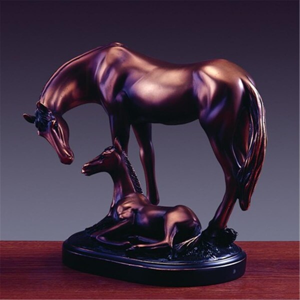 Marian Imports Marian Imports F13007 Mare And Foal Bronze Plated Resin Sculpture - 13007