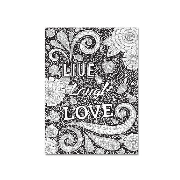Trademark Fine Art Hello Angel 'Live Laugh Love Black' Canvas Art, 35x47 - ALI2857-C3547GG