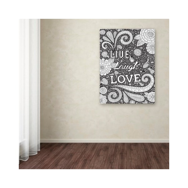 Trademark Fine Art Hello Angel 'Live Laugh Love Black' Canvas Art, 35x47 - ALI2857-C3547GG