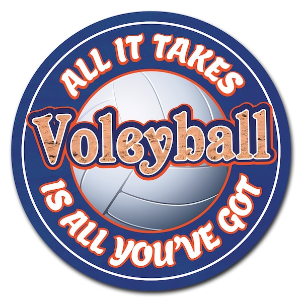 Signmission Volleyball Circle Rigid Plastic Sign - P-8-CIR-VOLLEYBALL