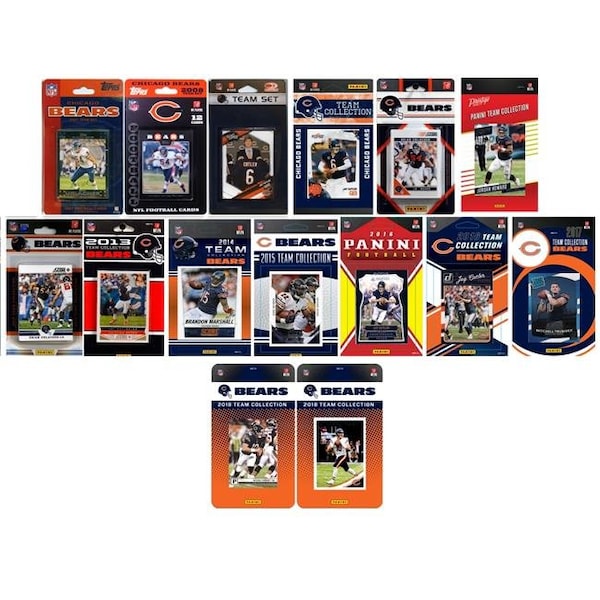 Williams & Son Saw & Supply C&I Collectables BEARS1518TS NFL Chicago Bears 15 Different Licensed Trading Card Team Sets - BEARS1518TS