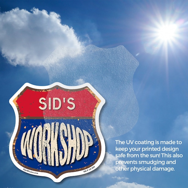 Signmission Sid's Workshop, 12 Inch X 12 Inch, Plastic Sign - SHI-P-12-489-SID