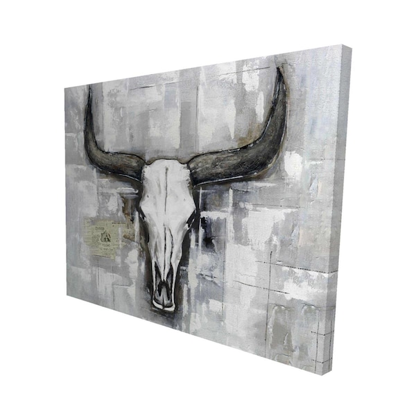 Begin Home Decor 16 x 20 in. Bull Skull on An Industrial Background-Print on Canvas - 2080-1620-AN39